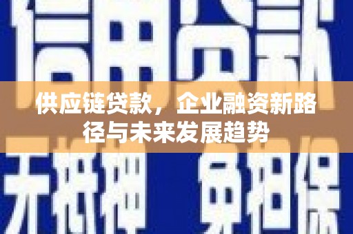 宁夏供应链贷款，企业融资新路径与未来发展趋势