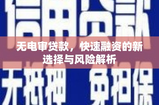 文昌无电审贷款，快速融资的新选择与风险解析