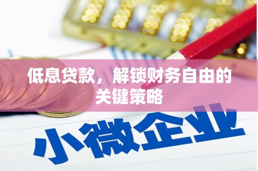 玛家低息贷款，解锁财务自由的关键策略