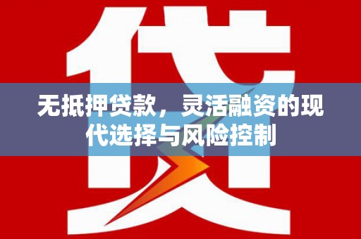 南平无抵押贷款，灵活融资的现代选择与风险控制