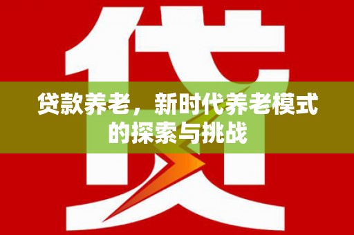 安定贷款养老，新时代养老模式的探索与挑战