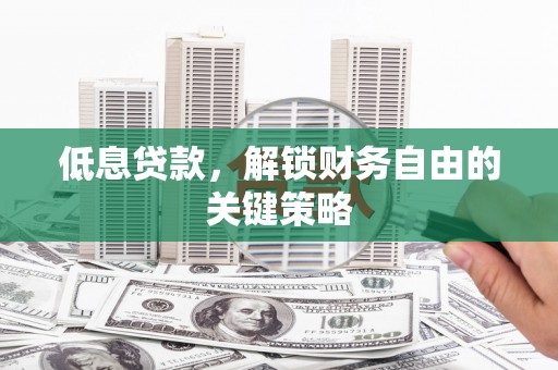 秦淮低息贷款，解锁财务自由的关键策略