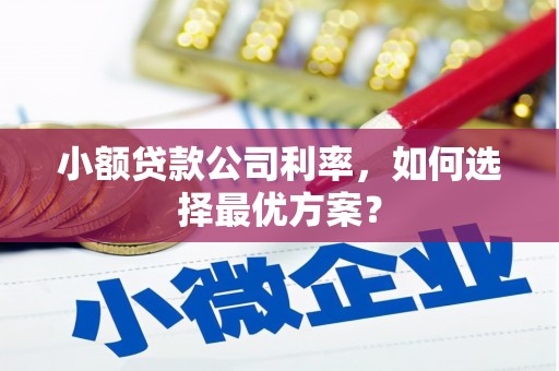 集贤小额贷款公司利率，如何选择最优方案？
